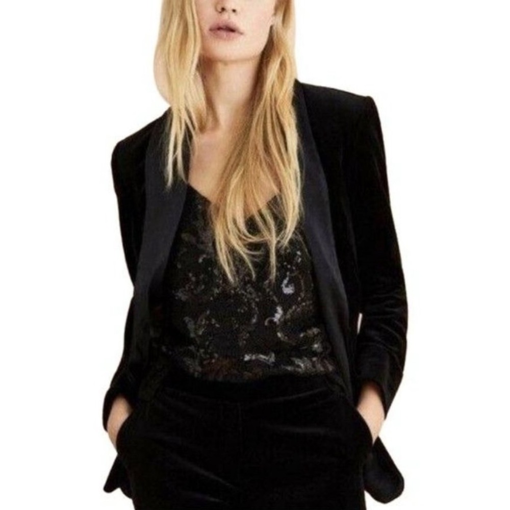 Cabi Black Tuxedo Blazer Satin Lapels Sz M